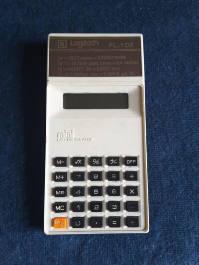 Calculatrice Logitech FL-102, mini LCD Calculator, fin des années 70 à début années 80