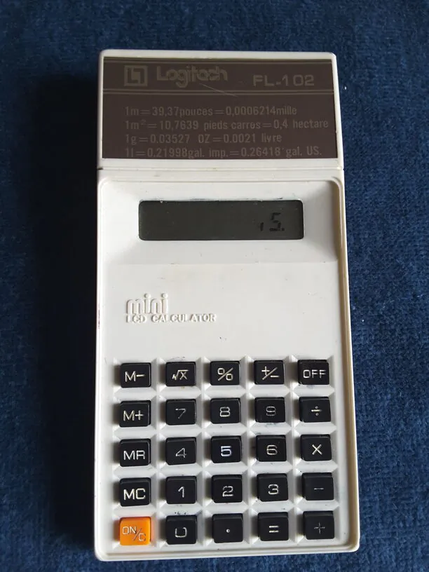 Authentique Calculatrice Vintage Logitech FL-102 – Modèle Rétro LCD Années 80 avec Table de Conversion – Image 10