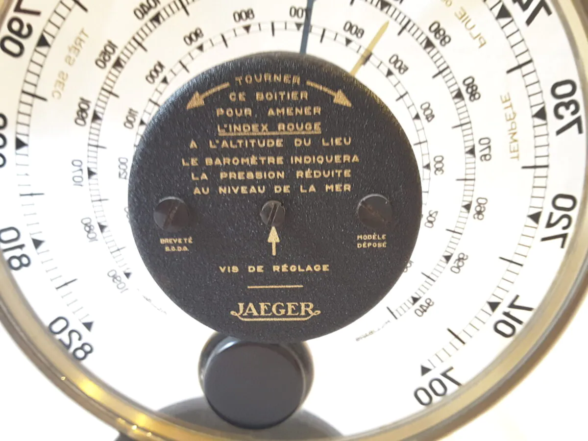 Magnifique Baromètre de la marque Jaeger, modèle 7 A B, avec thermomètre – Image 5
