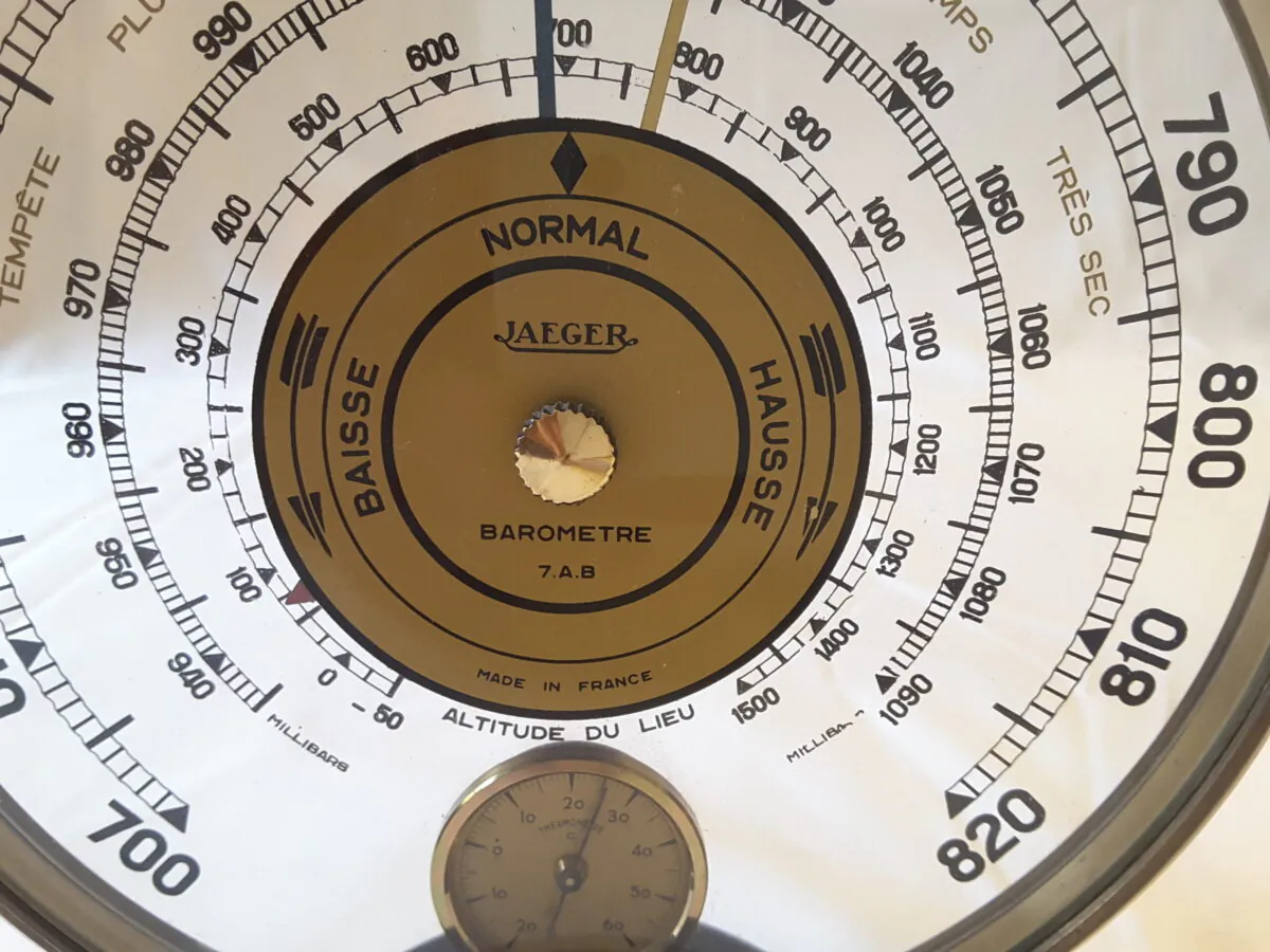 Magnifique Baromètre de la marque Jaeger, modèle 7 A B, avec thermomètre – Image 4