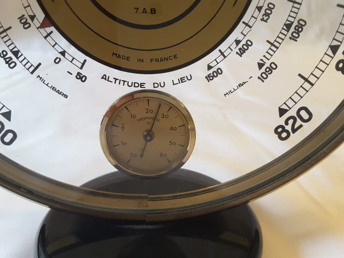 Magnifique Baromètre de la marque Jaeger, modèle 7 A B, avec thermomètre – Image 3