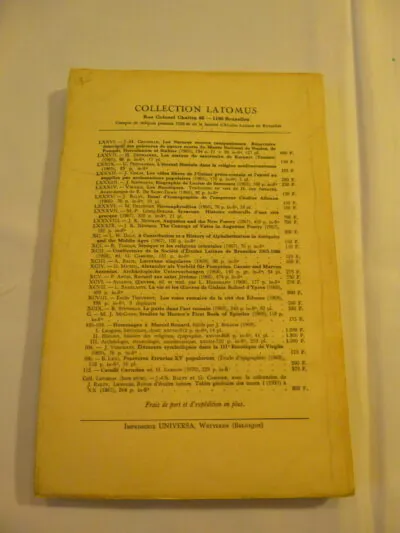 [Inspirant et Rare] Livre Catulli Carmina 1970 – Édition Originale Critique Latomus 112 (Bardon)
