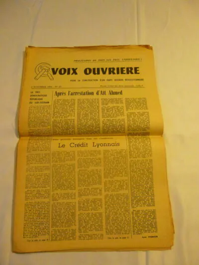 Rare Lot de Journaux Voix Ouvrière 1964 et Tract Étudiants Communistes