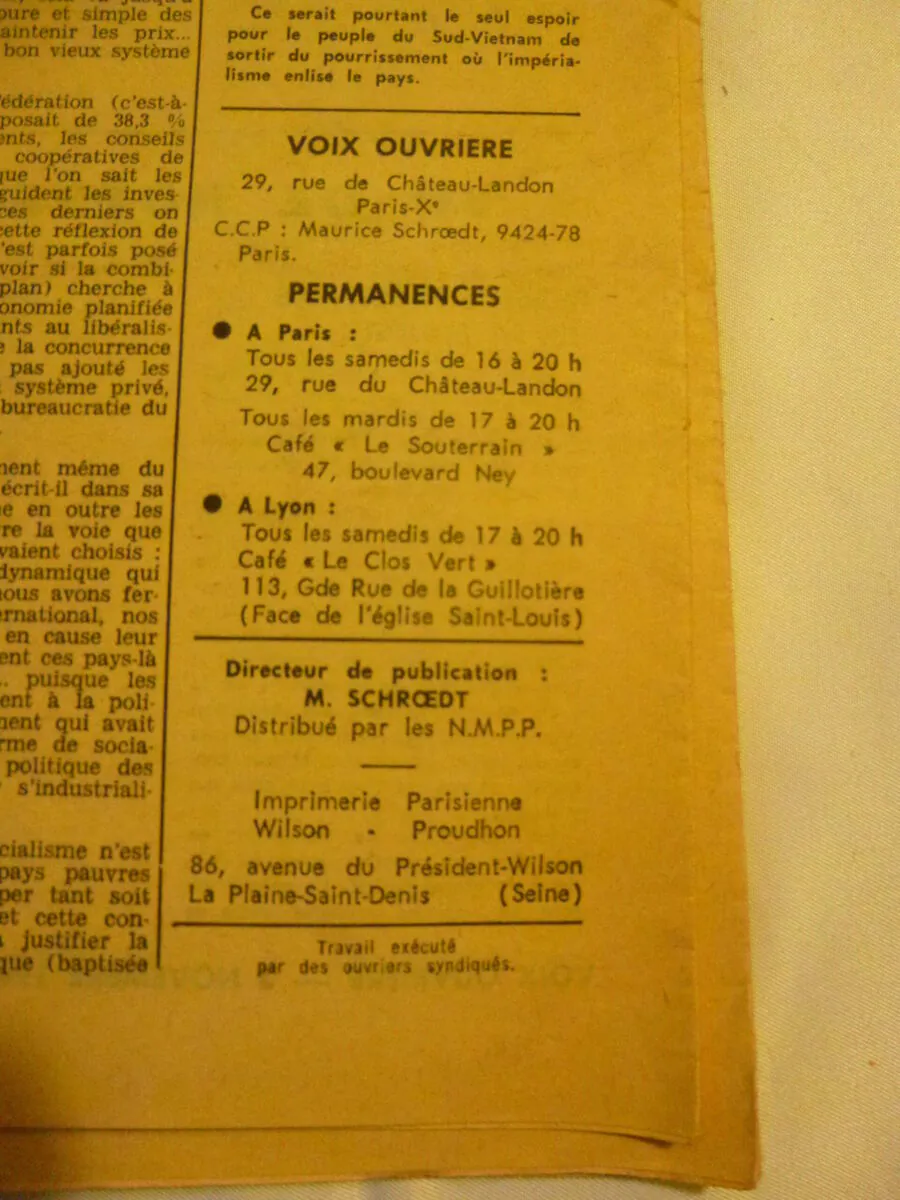 Rare Lot de Journaux Voix Ouvrière 1964 et Tract Étudiants Communistes – Image 5