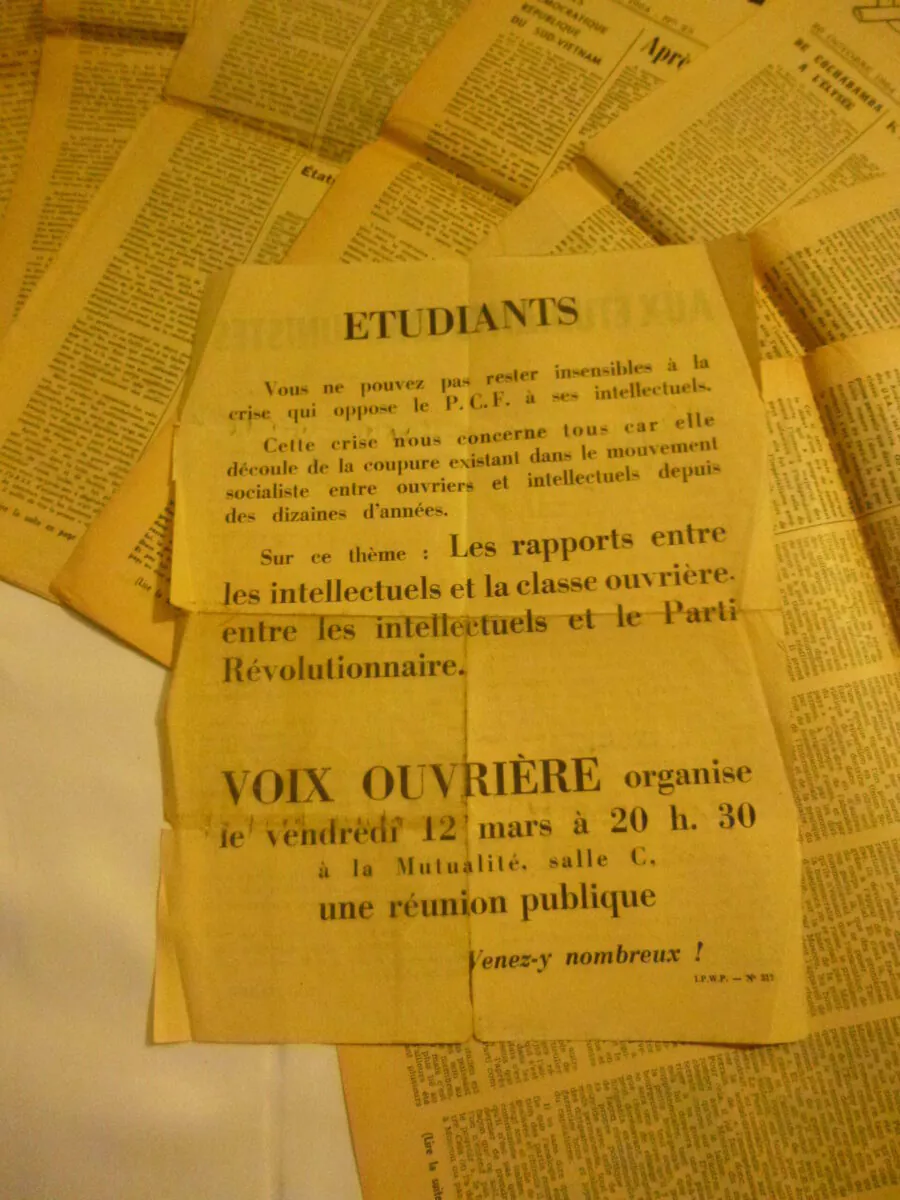 Rare Lot de Journaux Voix Ouvrière 1964 et Tract Étudiants Communistes – Image 19
