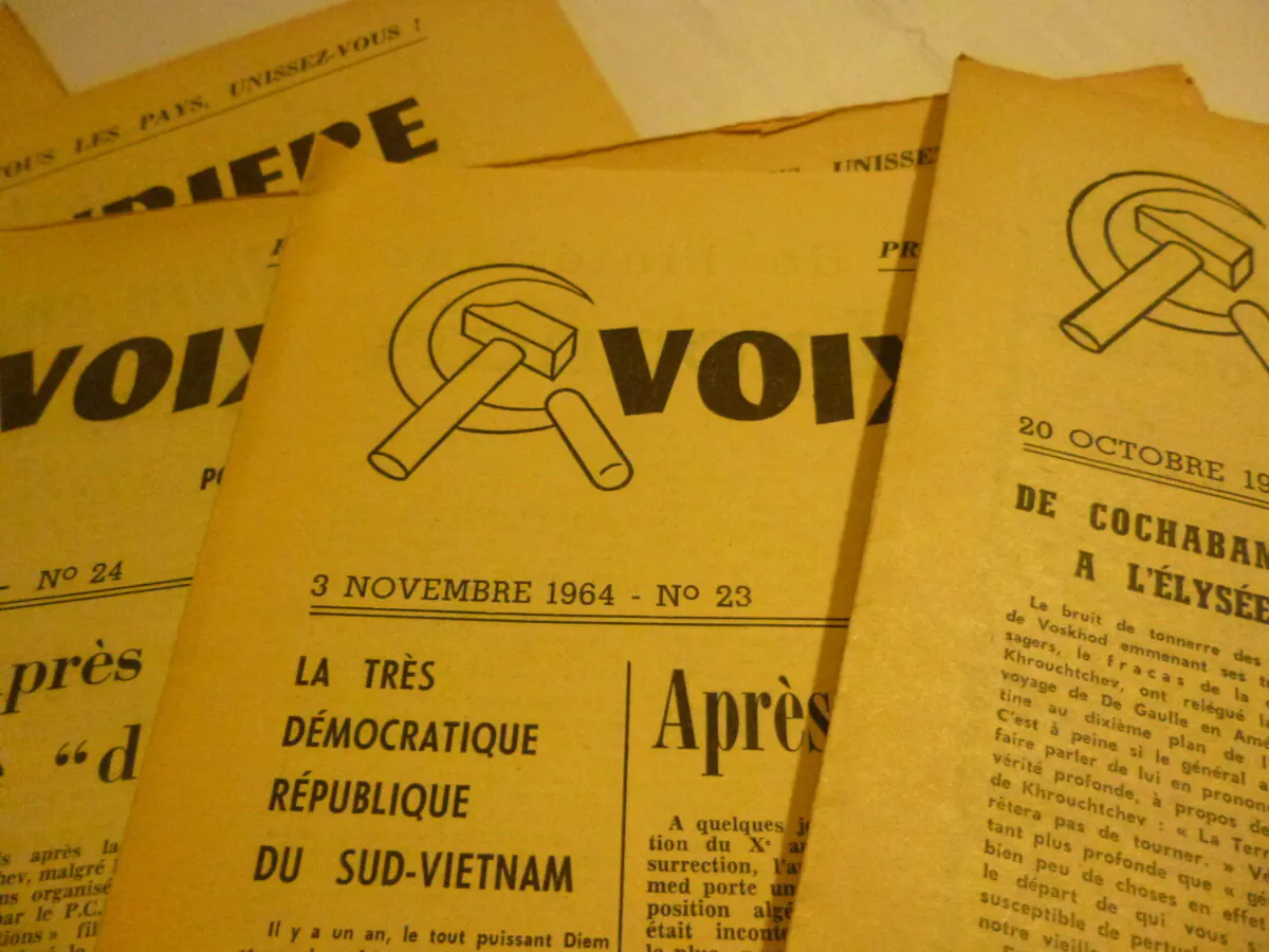 Rare Lot de Journaux Voix Ouvrière 1964 et Tract Étudiants Communistes – Image 10