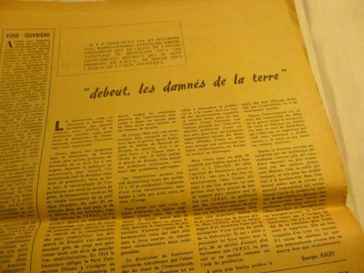 Rare Lot de Journaux Voix Ouvrière 1964 et Tract Étudiants Communistes – Image 17