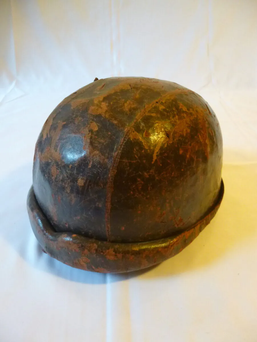Rare casque moto vintage en cuir années 30/50 – Idéal collection et déco rétro – Image 13