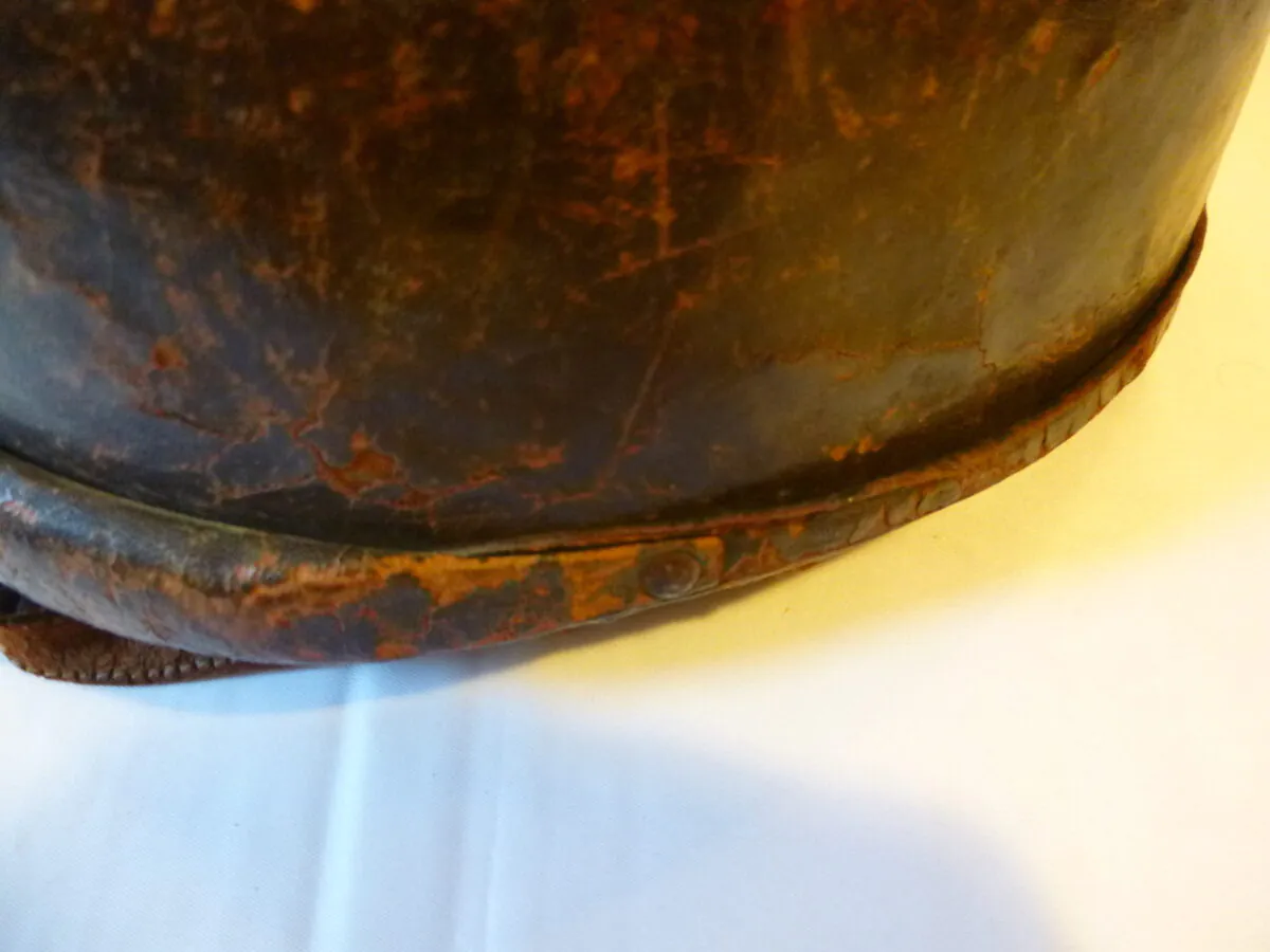 Rare casque moto vintage en cuir années 30/50 – Idéal collection et déco rétro – Image 12