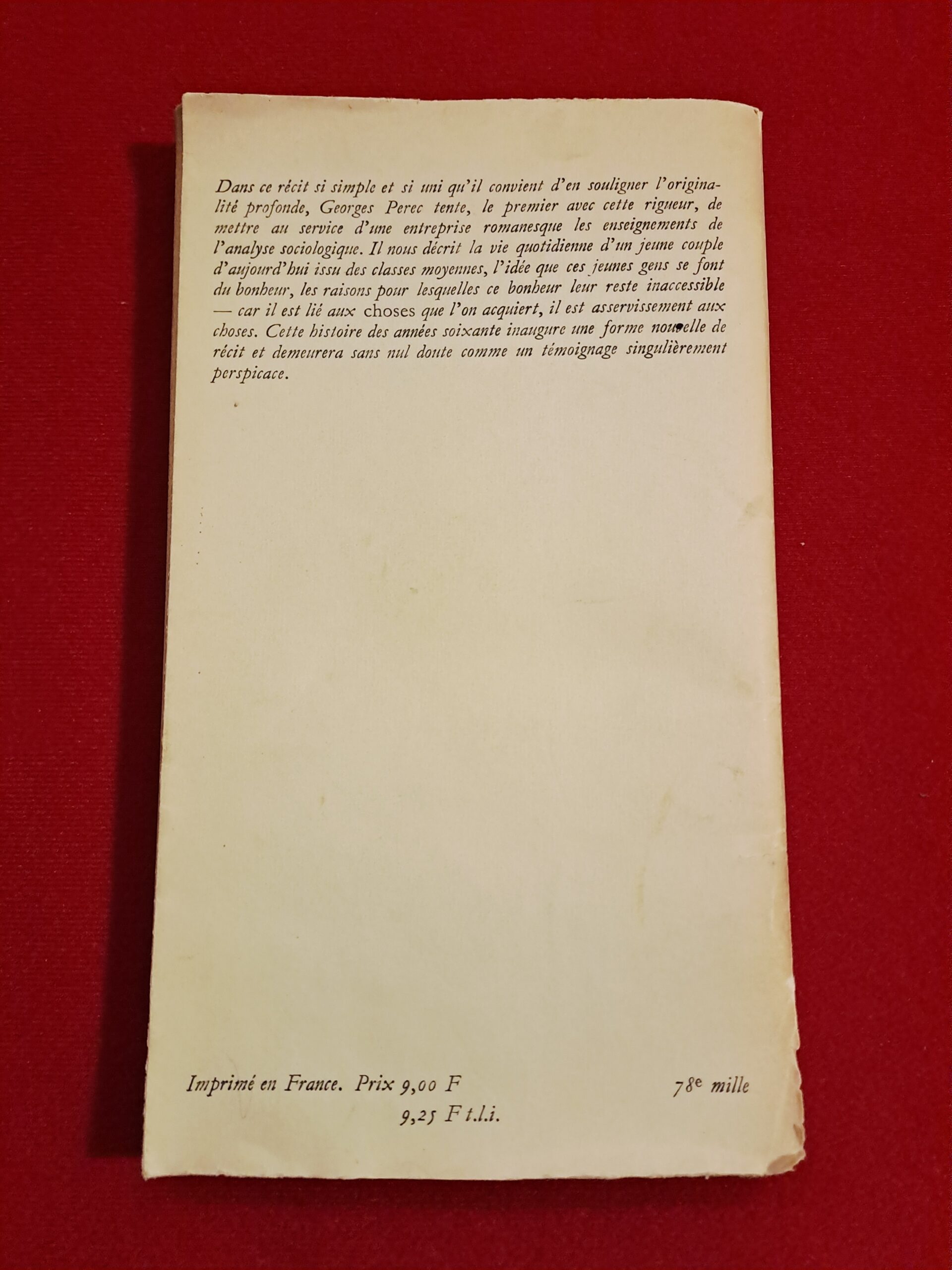Les Choses, Une Histoire Des Années Soixante, Georges Perec, Julliard, 1965, collection Les Lettres Nouvelles, première édition, 78e mille – Image 2