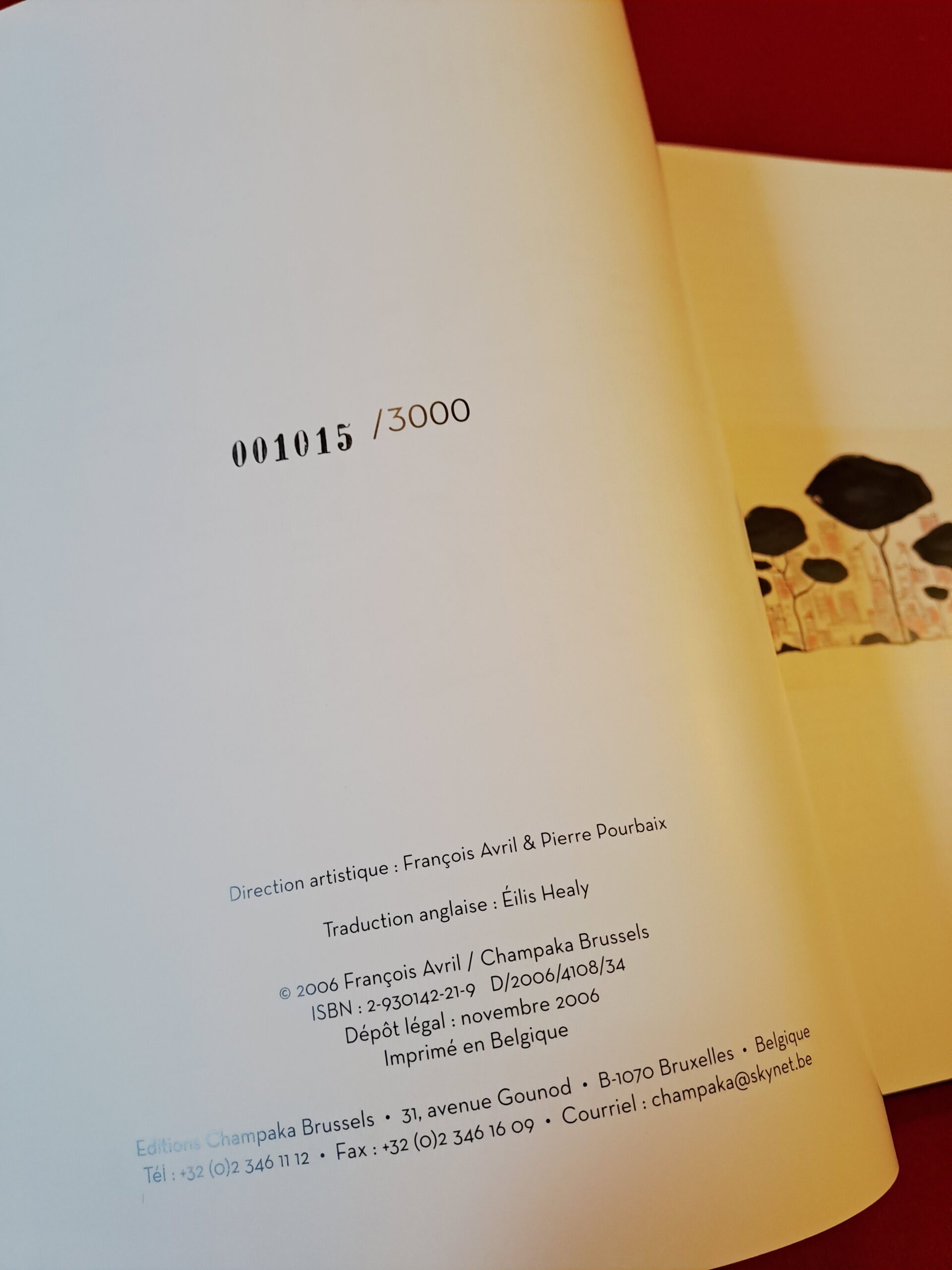 Paris, Tokyo, New-York, Bruxelles, par François Avril, aux éditions Champaka Brussels, novembre 2006, édition originale numérotée, première édition – Image 5