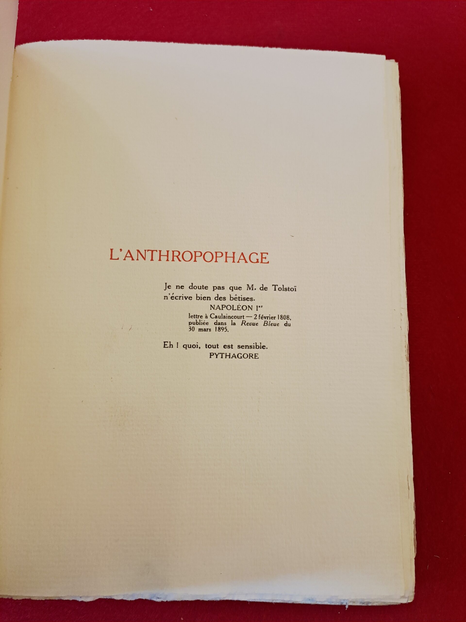 L'anthropophage, Charles Maurras, Editions Lapina, 1930, portrait de l'auteur par Édouard Chimot, illustrations de Wassily SCHOUKHAEFF, édition originale, un des exemplaires numérotés sur vergé de Rives BFK, première édition – Image 10