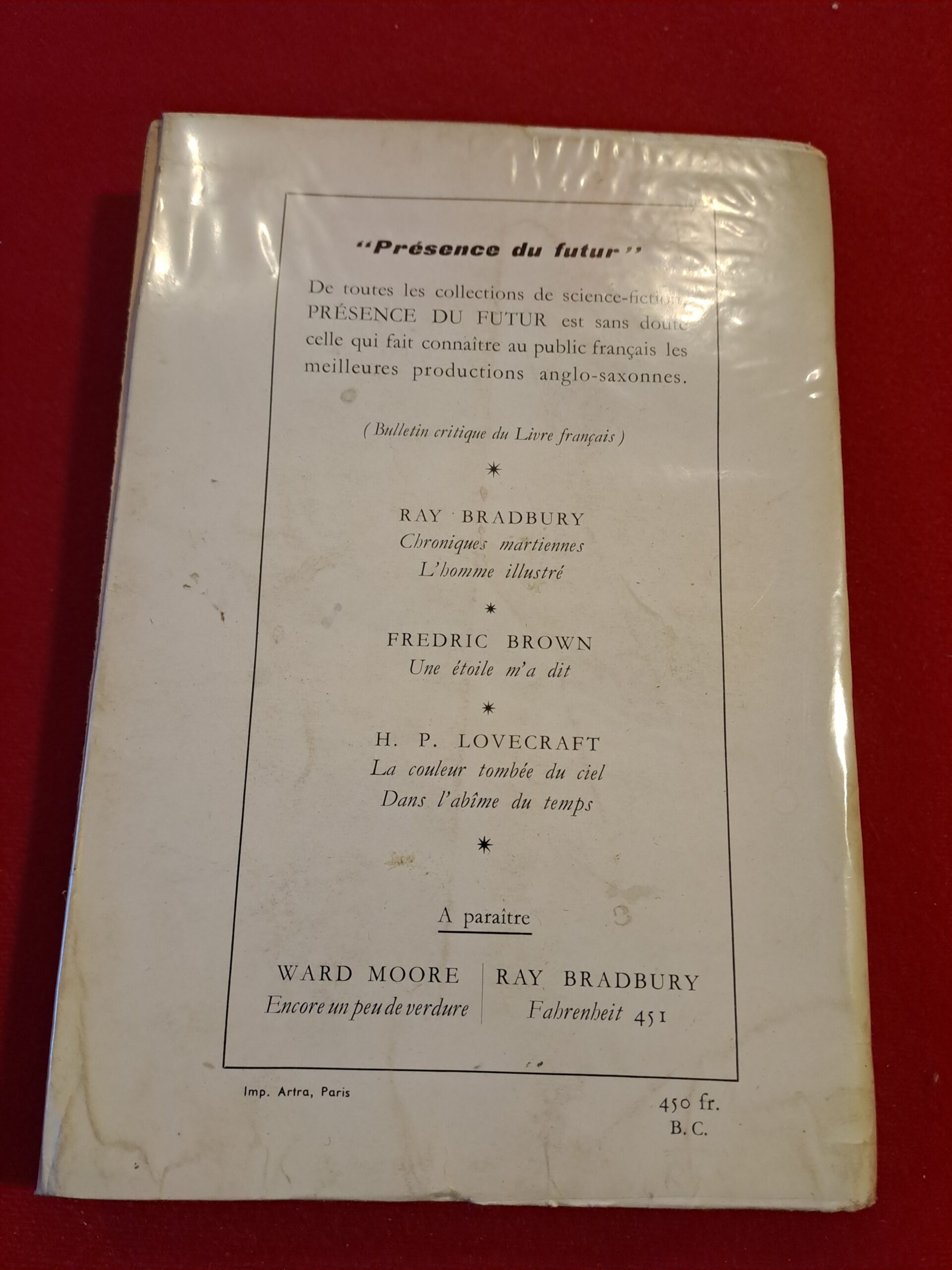 Dans l'abîme du temps, Lovecraft, 1954, éditions Denoël, collection « Présence du futur », édition originale française, première édition – Image 2