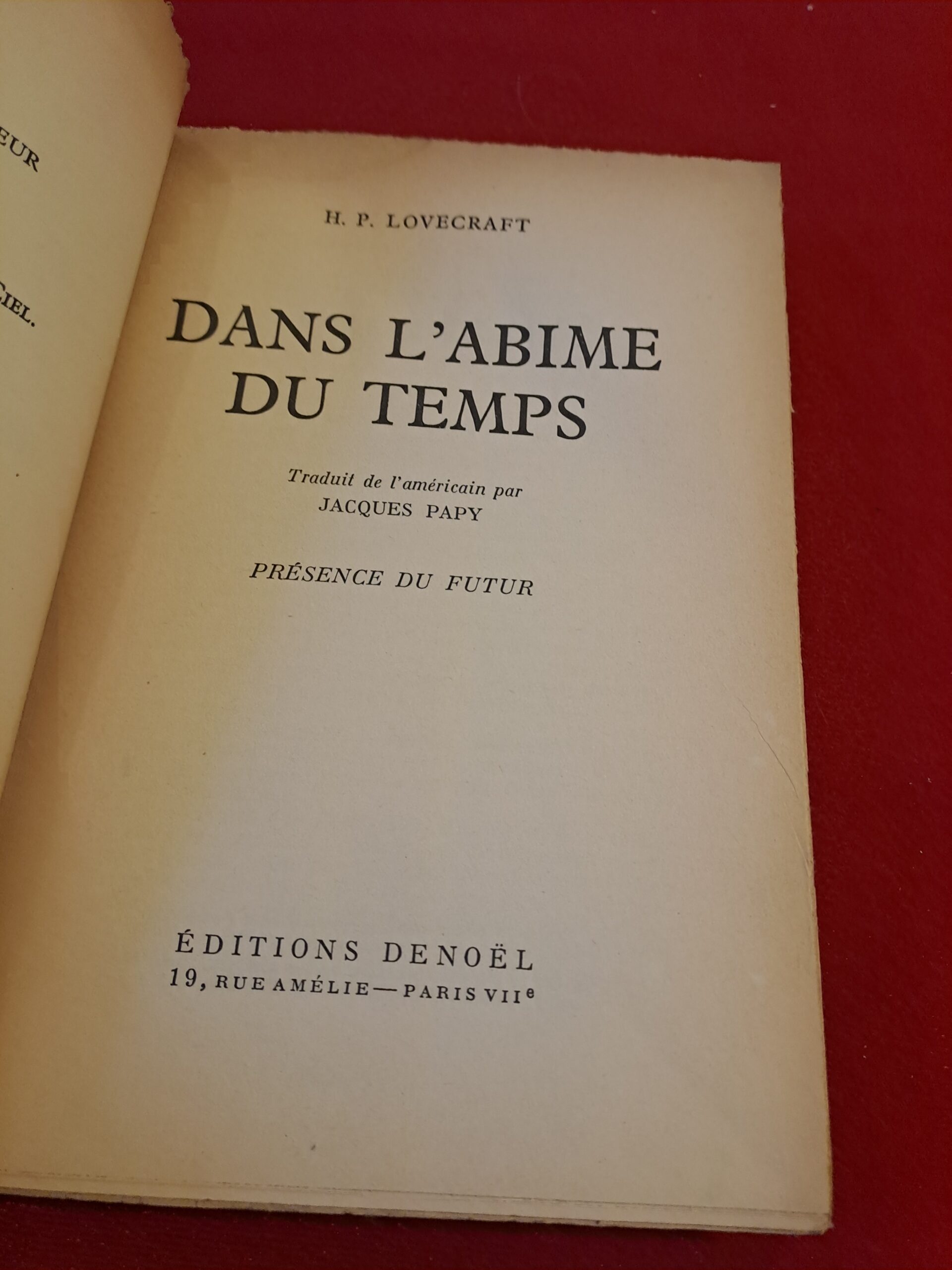 Dans l'abîme du temps, Lovecraft, 1954, éditions Denoël, collection « Présence du futur », édition originale française, première édition – Image 6