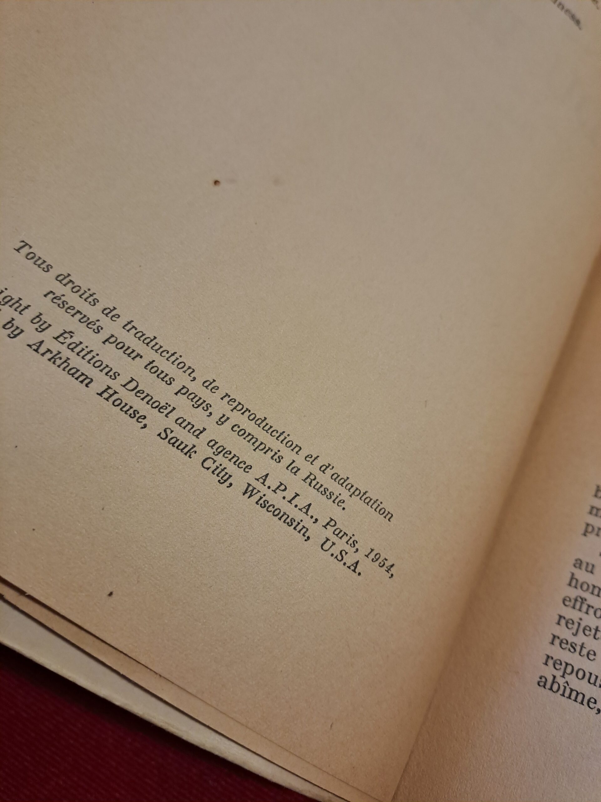Dans l'abîme du temps, Lovecraft, 1954, éditions Denoël, collection « Présence du futur », édition originale française, première édition – Image 7