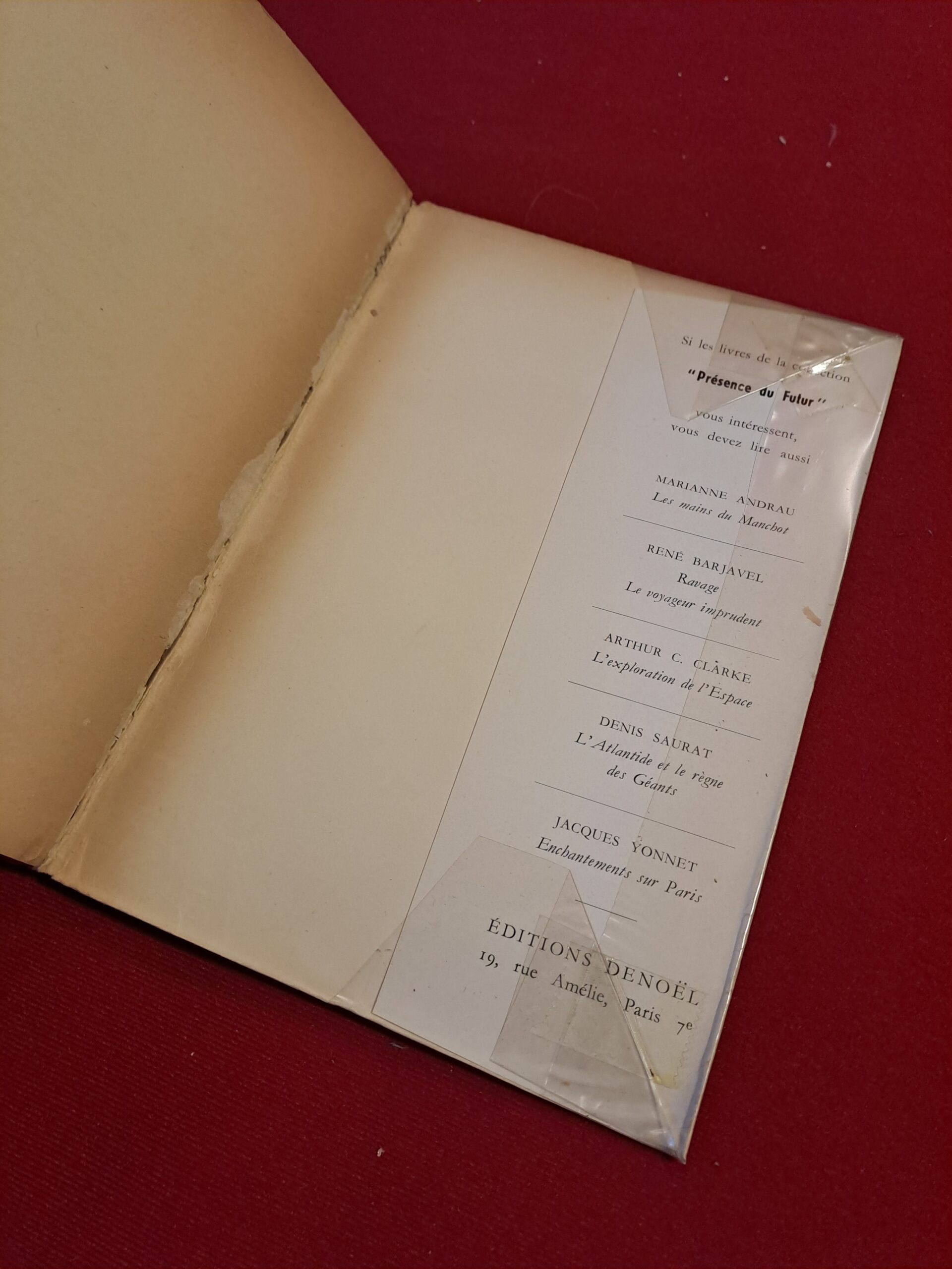 Dans l'abîme du temps, Lovecraft, 1954, éditions Denoël, collection « Présence du futur », édition originale française, première édition – Image 9