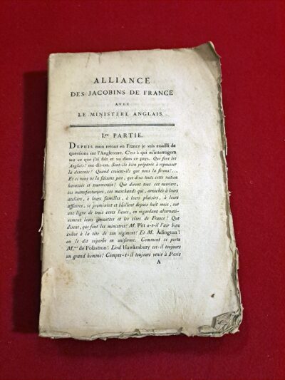 Alliance des jacobins de France avec le ministère anglais, suivie des stratagèmes de Fr. Drake, Imprimerie de la République, Paris, germinal an XII [1804], Jean-Claude-Hippolyte Méhée de la Touche