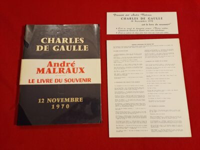 Charles De Gaulle, 12 novembre 1970, le livre du Souvenir, Louis Henri Boussel, préface par André Malraux, signé par l’auteur, Paris, 1973