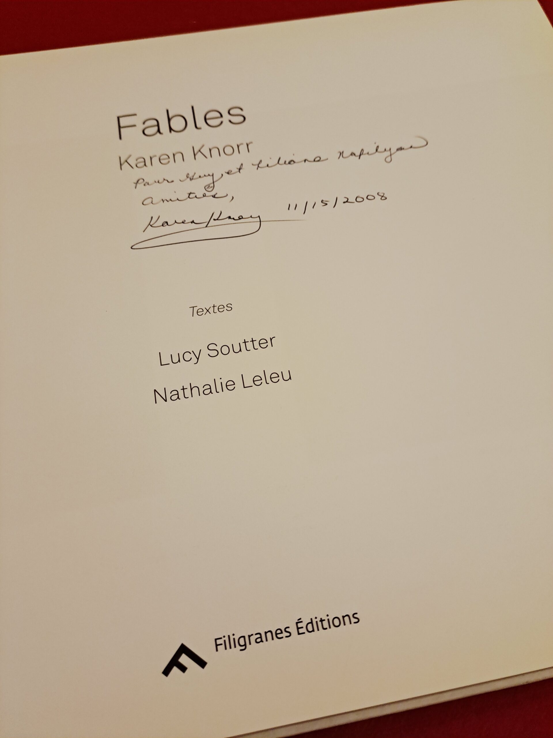 Fables, Karen Knorr, première édition, signée et dédicacée – Image 4