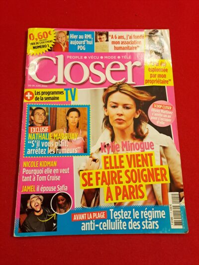 Tout premier numéro du magazine Closer, 20-26 juin 2005, couverture Kylie Minogue