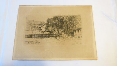 Moulin Debray, vue de la rue Lepic, Montmartre 1884, eau-forte originale d’Eugène Delâtre (Copie)
