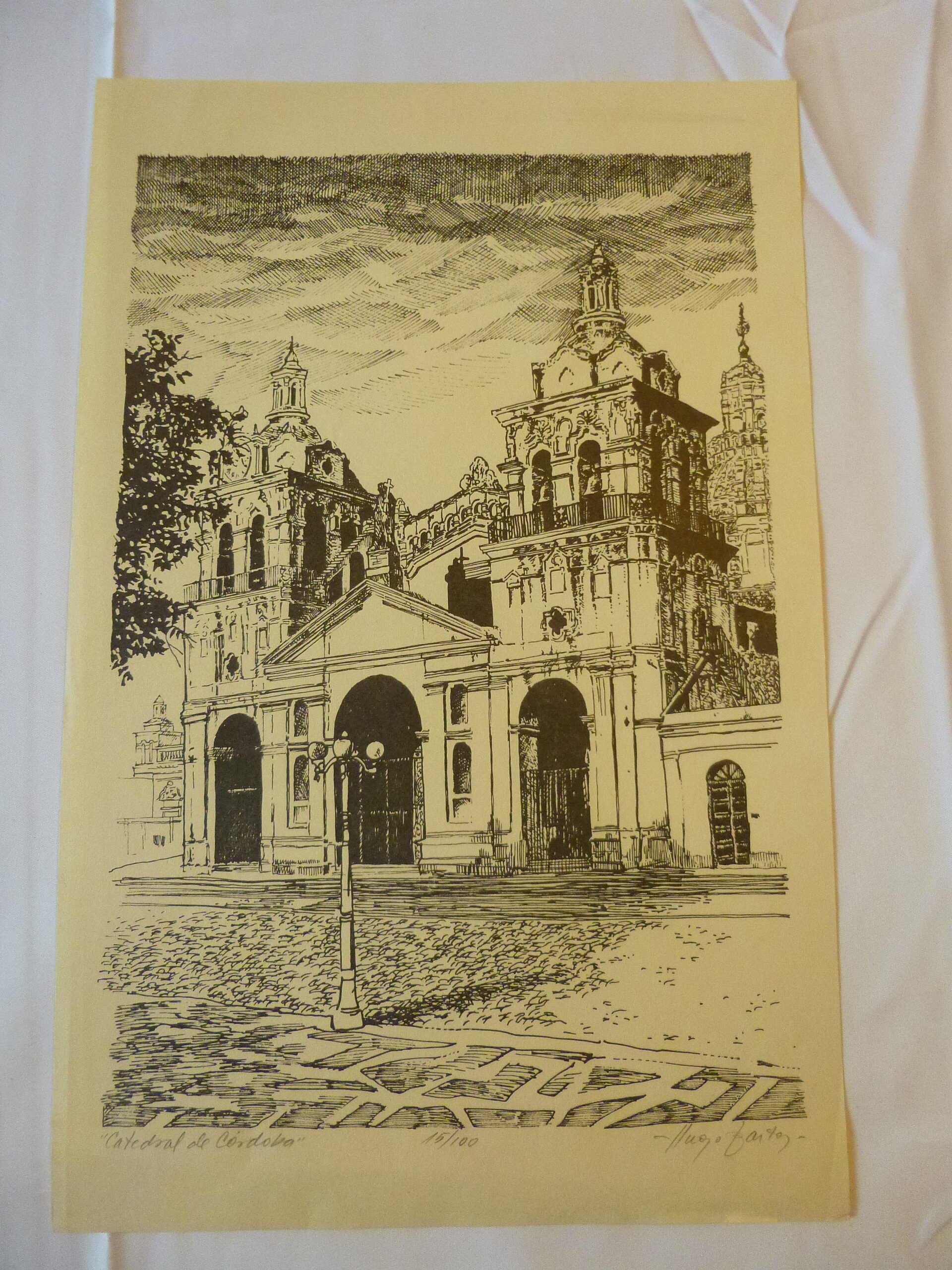 Estampe originale signée Hugo Bastos – "Catedral de Córdoba" (Tirage limité 15/100)