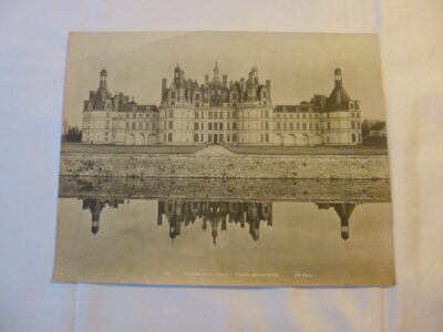 Château de Chambord, façade septentrionale, 255, grand tirage albuminé original de l’agence Neurdein à destination des collectionneurs, au dos tampon « Photographies artistiques L. Ollivier » fin XIXe