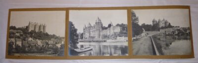 Châteaux de Chenonceaux, Blois, Ussé, Luynes, Josselin et Combourg, Six grands tirages albuminés originaux de l’agence Neurdein à destination des collectionneurs, au dos tampon « Photographies L. Ollivier », fin XIXe