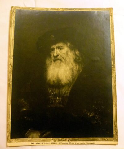 Grand tirage gélatino-argentique, Ritratto di un vecchio Portrait d’un vieil homme, Rembrandt Van Ryn, Pinacothèque Royale de Dresde, actuelle Gemäldegalerie Alte Meister, fin XIXe, début XXe