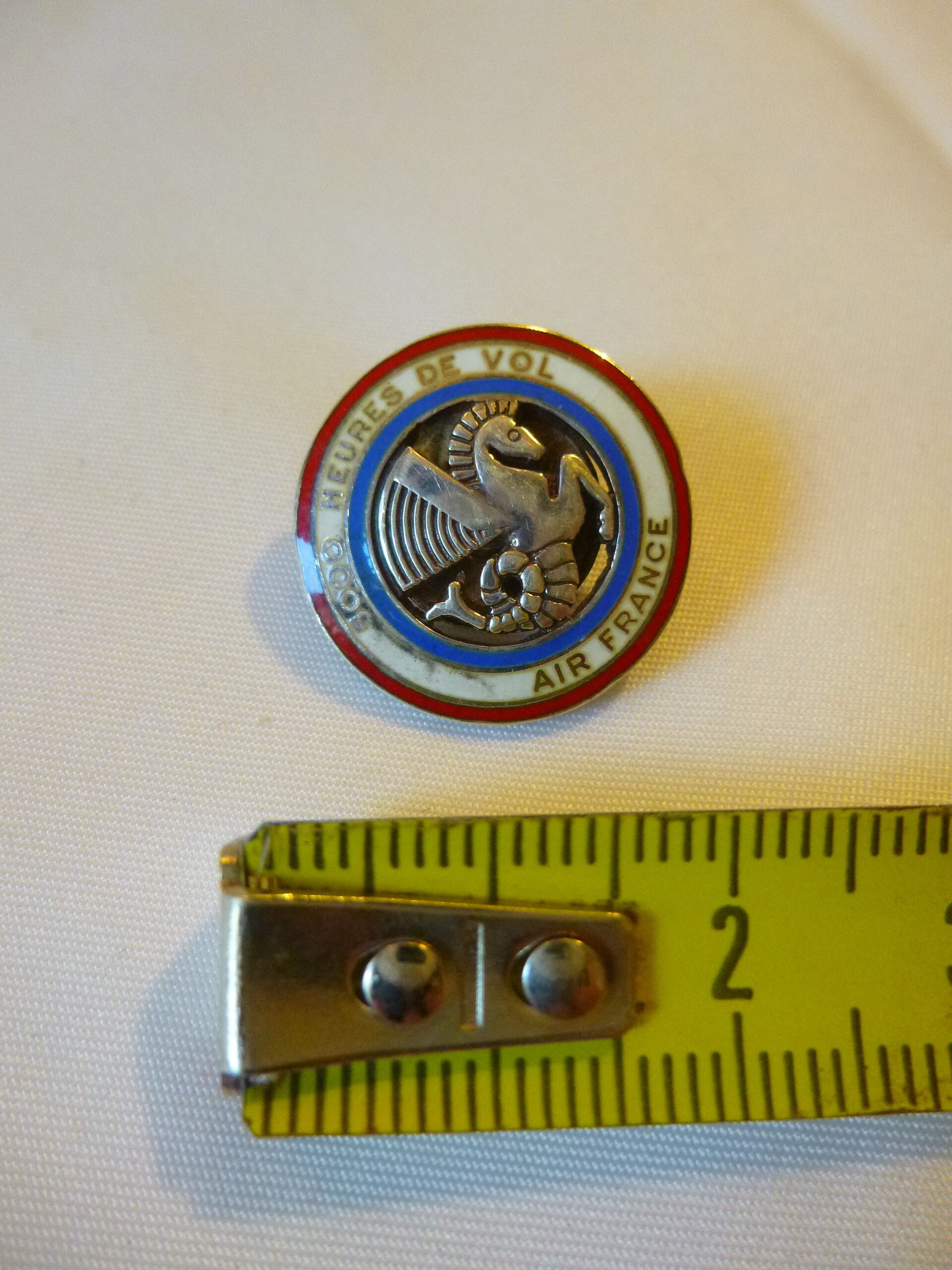 Insigne émaillé Décoration Air France 5000 heures de vol, Arthus Bertrand, Paris, vis, badge, pin's – Image 6