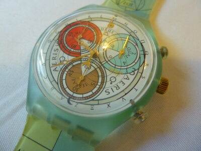 Montre Vintage SWATCH CHRONO « Archimede » (SCG109) – 1996 – NEUVE / NOS Full Set