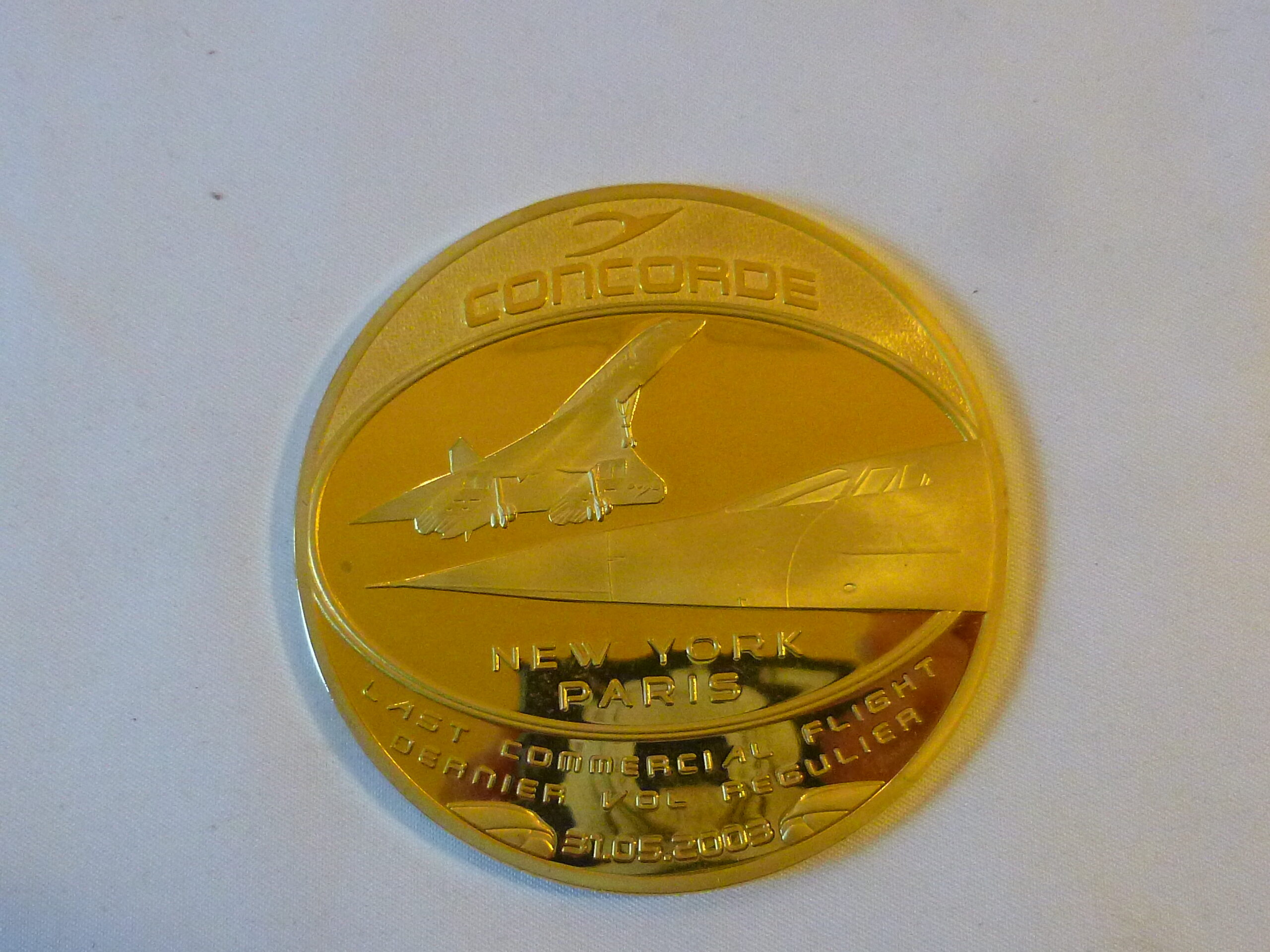 Médaille d'adieu au Concorde, Dernier Vol régulier, 31 mai 2003, New-York - Paris, 1969 - 2003 Adieu et Merci, Collector aviation, supersonique – Image 2