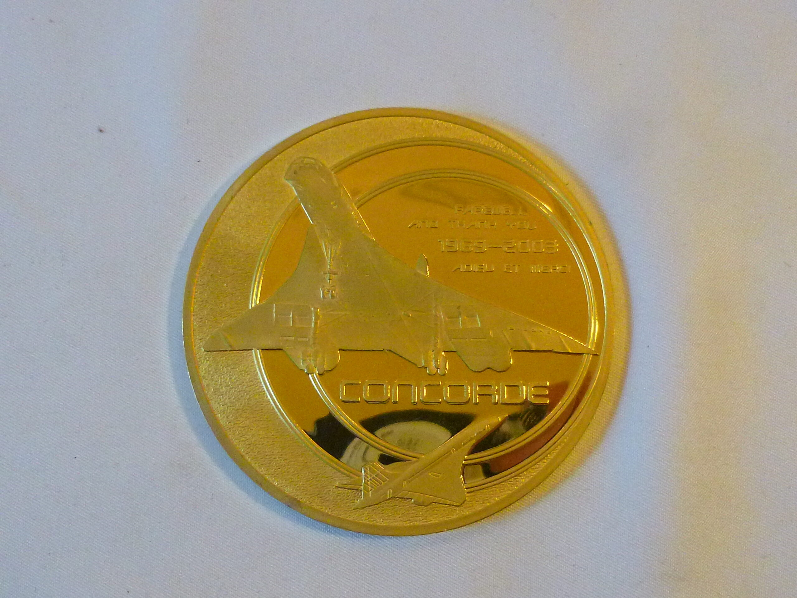 Médaille d'adieu au Concorde, Dernier Vol régulier, 31 mai 2003, New-York - Paris, 1969 - 2003 Adieu et Merci, Collector aviation, supersonique – Image 3