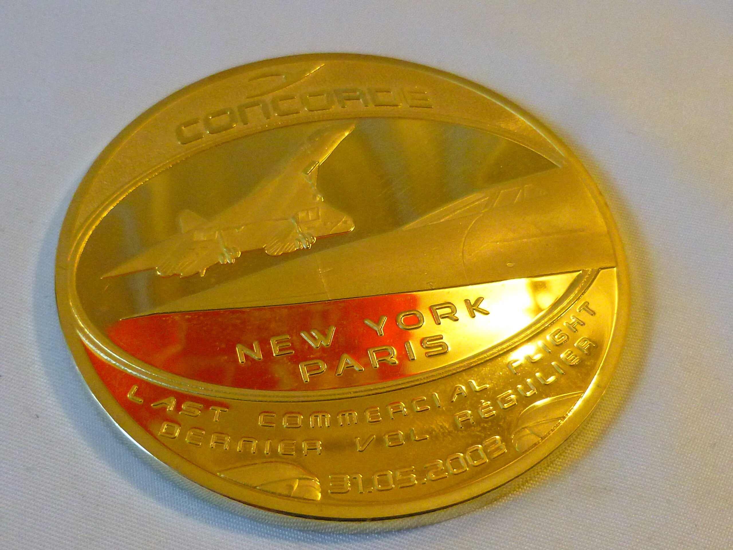 Médaille d'adieu au Concorde, Dernier Vol régulier, 31 mai 2003, New-York - Paris, 1969 - 2003 Adieu et Merci, Collector aviation, supersonique – Image 5