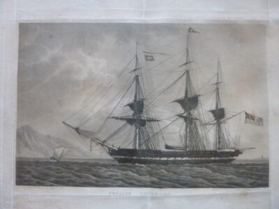 Prestigieuse et Rare Gravure Marine Ancienne 1824 – Frégate Américaine USS Constitution par Frédéric ROUX (Marseille) | Museum-Quality 1824 Marine Engraving – American Frigate USS Constitution by Frederic ROUX (Marseille)