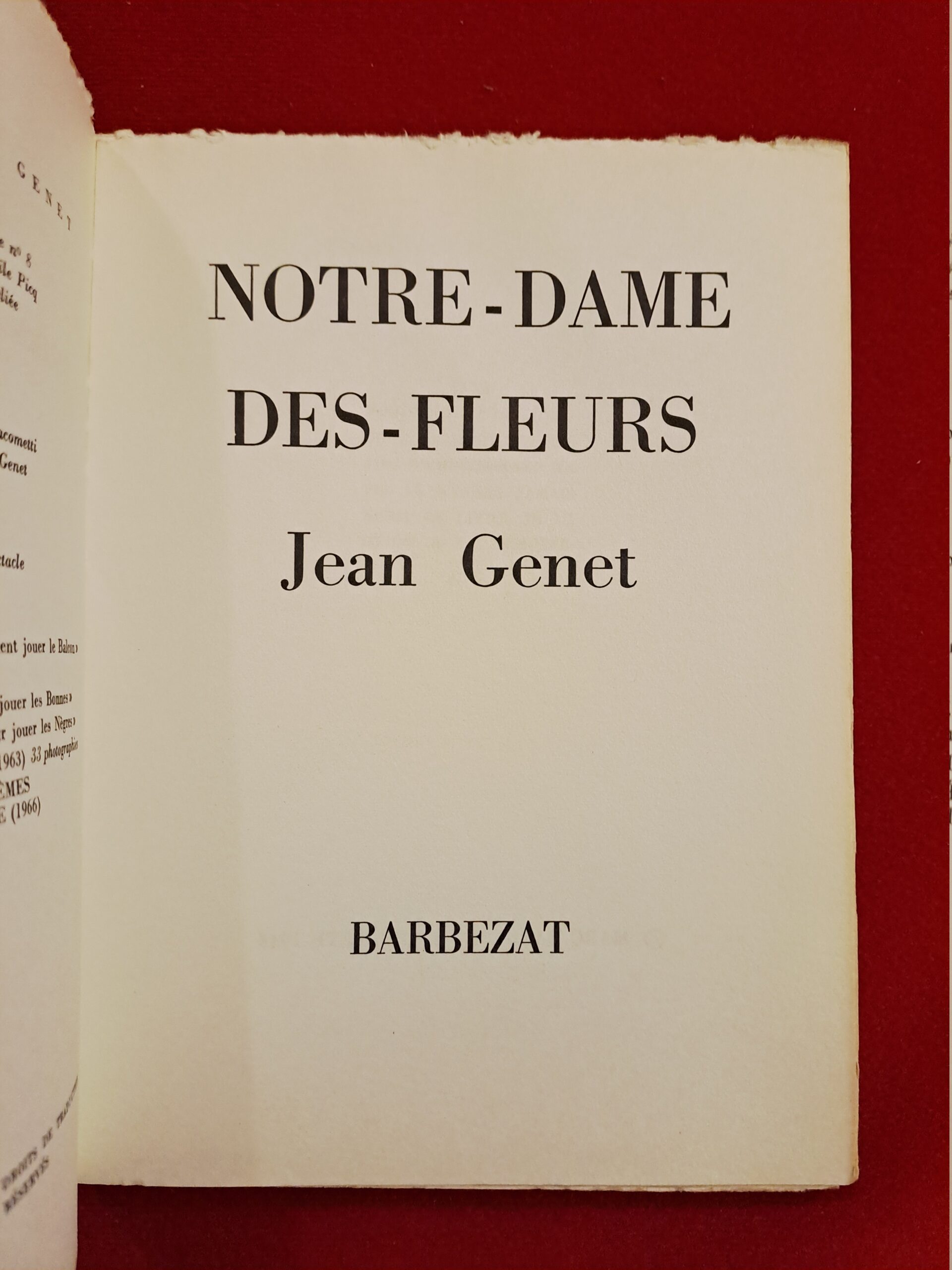 Livre ancien Notre-Dame-des-Fleurs - Jean Genet - Éd. L'Arbalète Barbezat 1966 – Image 5