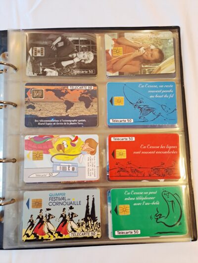 Album Collection Télécartes Vintage France Télécom (Années 90) – Lot de 23 Cartes avec Classeur