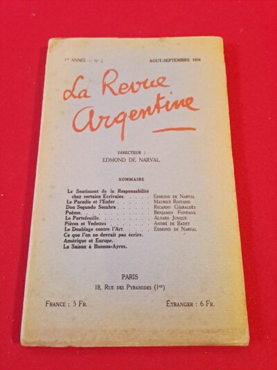 Lot 3 Revues Littéraires LA REVUE ARGENTINE 1934-1936 Edmond de Narval Rare | Lote 3 Revistas Literarias LA REVUE ARGENTINE 1934-1936 Edmond de Narval Raras