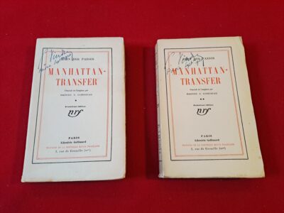 John Dos Passos – Manhattan-Transfer (1928) – Édition Originale Française Gallimard – 2 Vol. Brochés