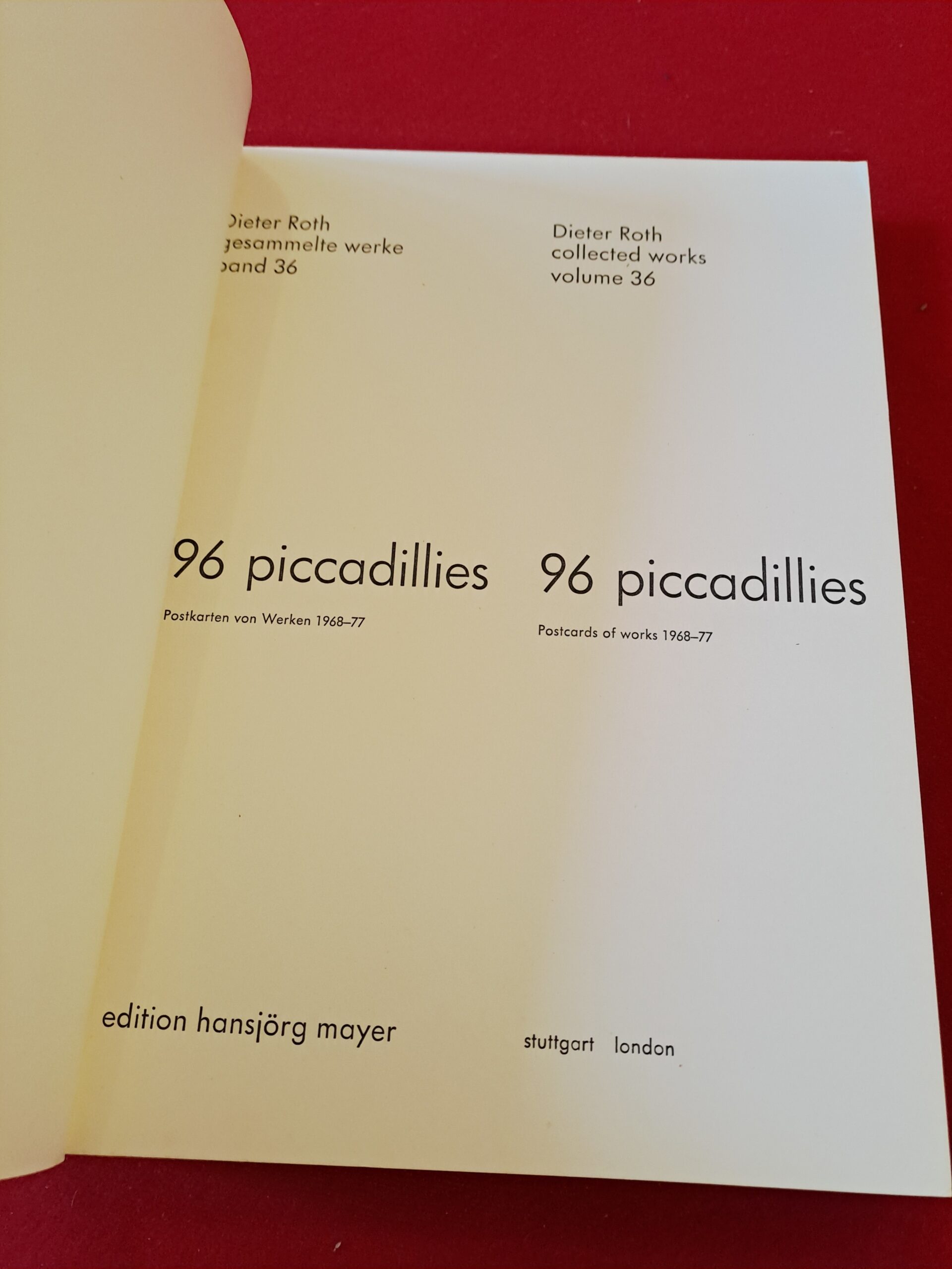 TRUE 1977 FIRST EDITION | Dieter Roth - 96 Piccadillies - Rare Fluxus Artist's Book - Very Good Condition – Image 6